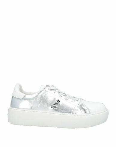 Patrizia Pepe Woman Sneakers Silver Calfskin Cover