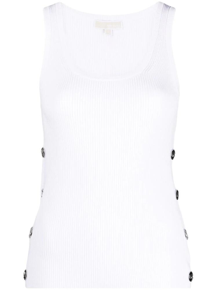 Michael Michael Kors button-embellished ribbed tank top - White Cover