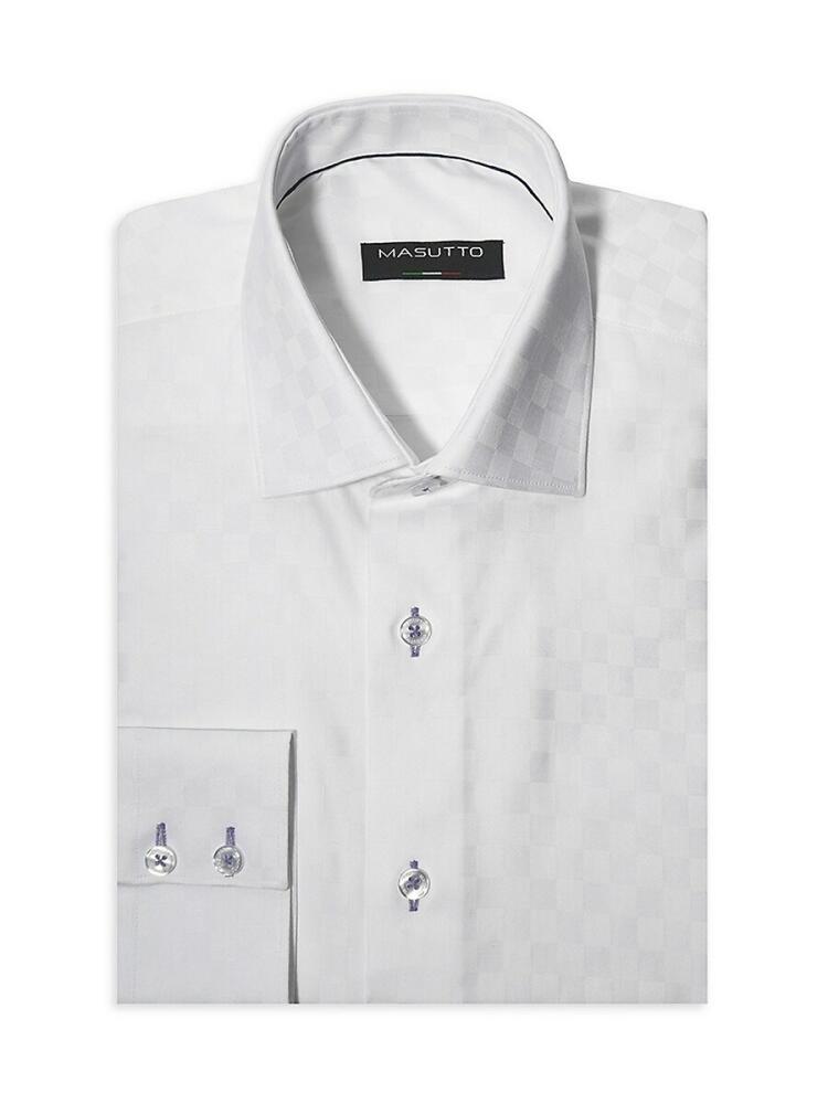 Masutto Men's Classic Fit Dress Shirt - White Cover