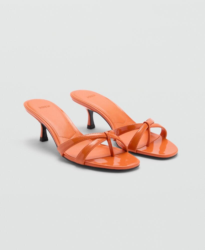 Mango Women's Strappy Heeled Sandals - Orange Cover