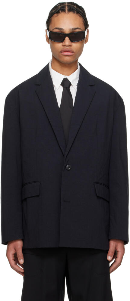 Juun.J Black Notched Lapel Blazer Cover