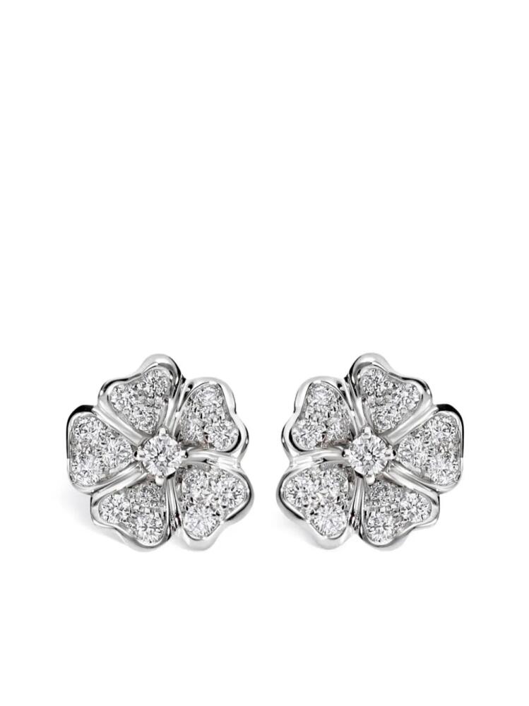 LEO PIZZO 18kt white gold Flora diamond earrings - Silver Cover