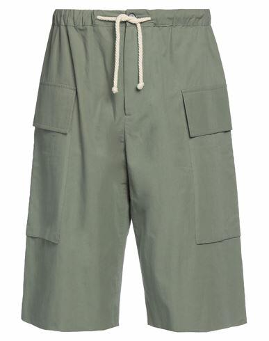 Jil Sander Man Shorts & Bermuda Shorts Sage green Cotton Cover