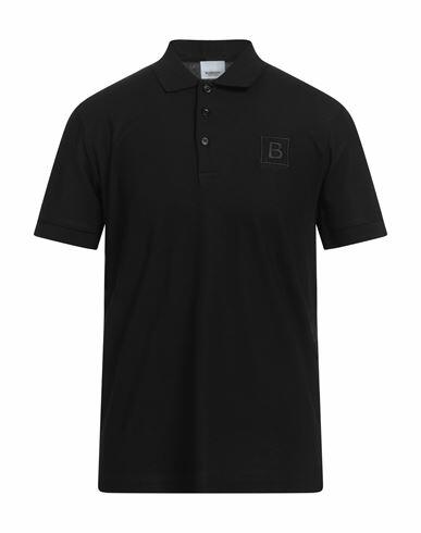 Burberry Man Polo shirt Black Cotton, Elastane Cover