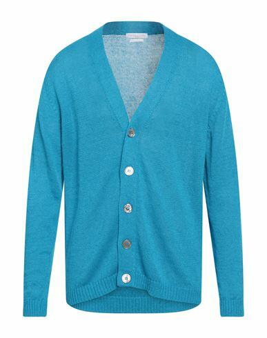 Daniele Fiesoli Man Cardigan Azure Linen, Organic cotton Cover