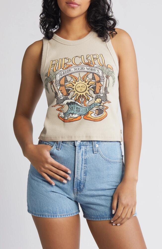 Rip Curl Sound Wave Rib Graphic Tank in Natural Cover