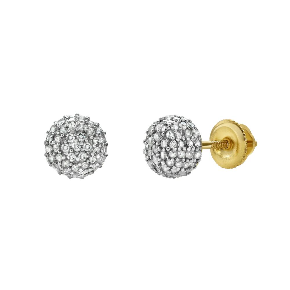 LuvMyJewelry Orbius 10K Yellow Gold Diamond Stud Earring - 0.33ct. Cover