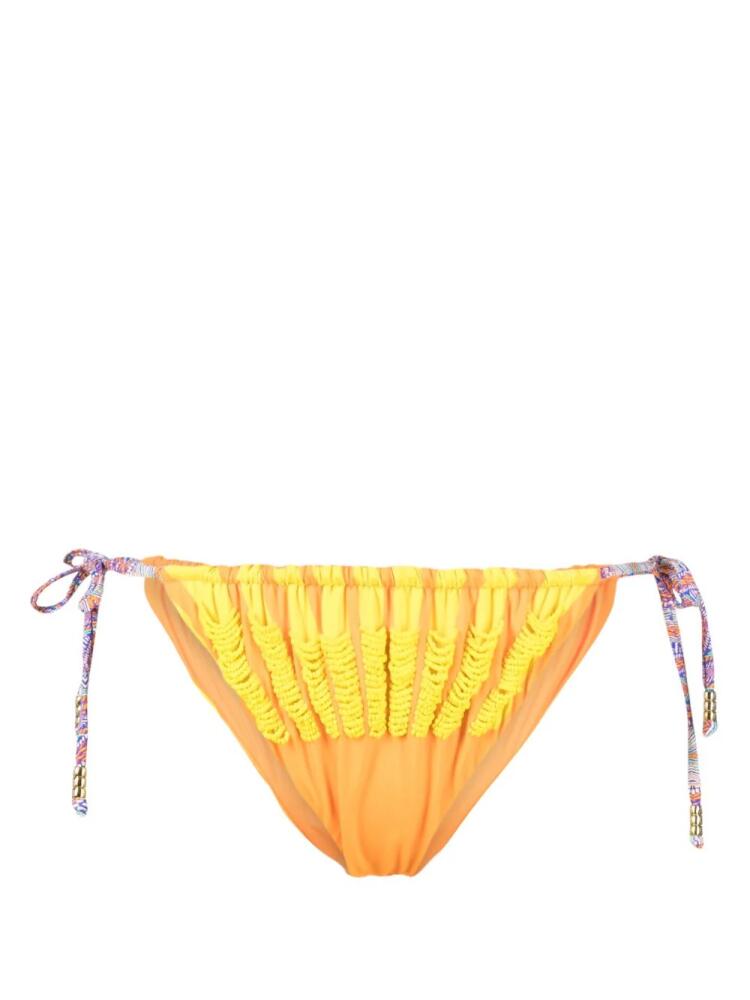 It's Now Cool bead-embellished tied bikini bottoms - Orange Cover