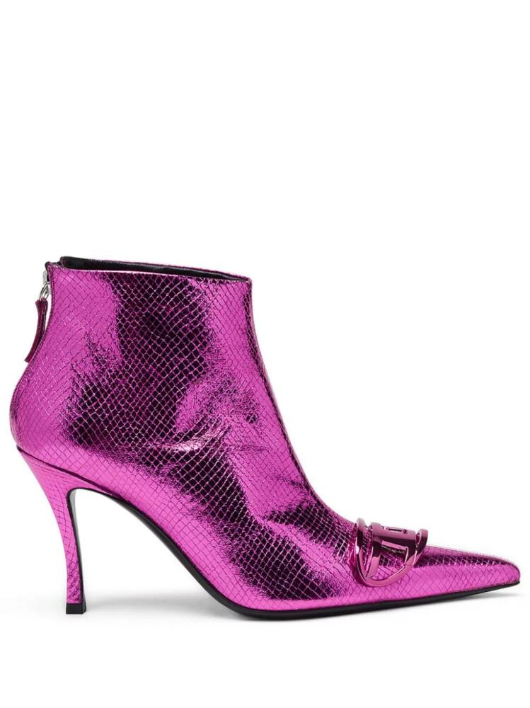 Diesel D-Venus 80mm leather ankle boots - Pink Cover