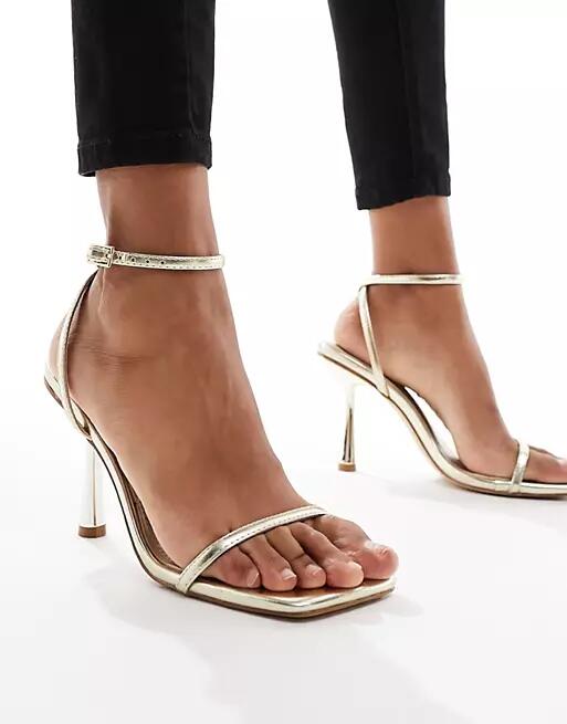 Simmi London Damira strappy barely there sandal in gold Cover