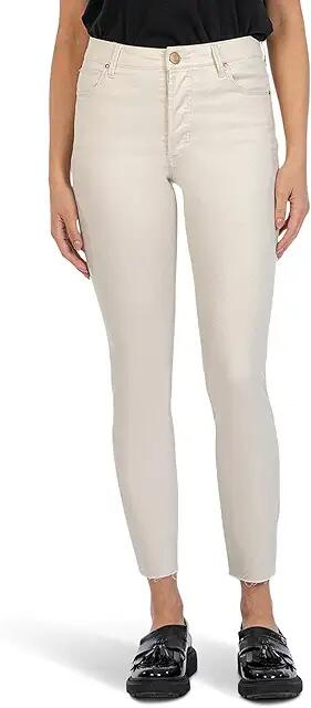 KUT from the Kloth Charlize Coated High-Rise Cigarette Leg Raw Hem in Champagne (Champagne) Women's Jeans Cover