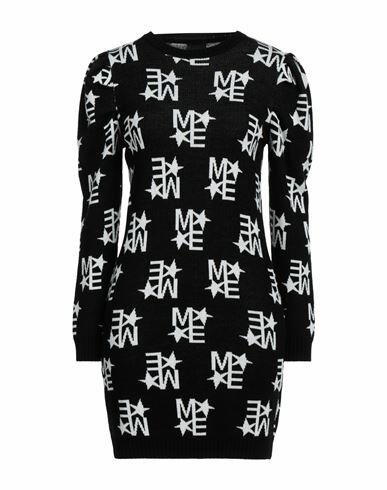 Marc Ellis Woman Mini dress Black Wool, Modal Cover