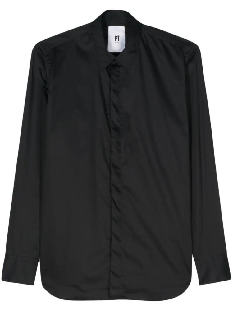 PT Torino cotton satin shirt - Black Cover