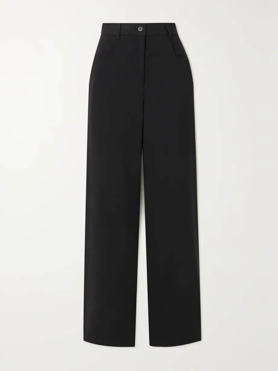 Matteau - + Net Sustain Wool-blend Crepe Straight-leg Pants - Black Cover