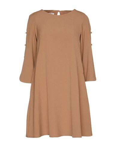 Biancoghiaccio Woman Mini dress Camel Polyester, Viscose, Elastane Cover