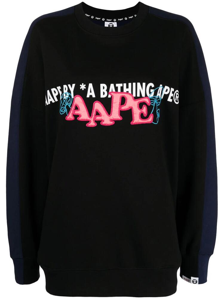 AAPE BY *A BATHING APE® logo print sweatshirt - Blue Cover