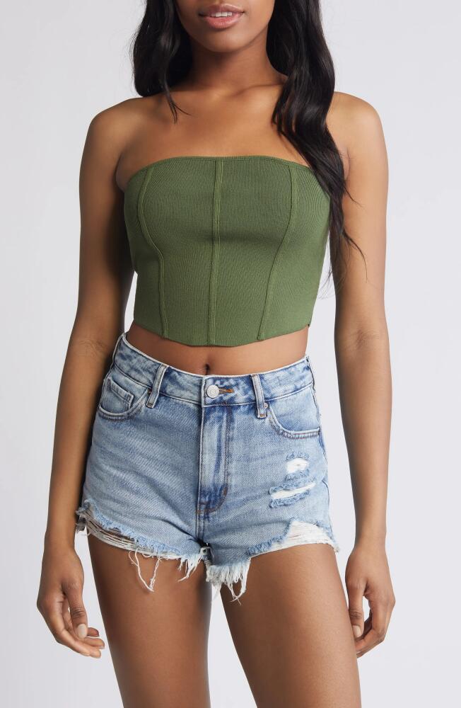 PacSun LA Hearts Bridgette Corset Sweater Tube Top in Bronze Green Cover