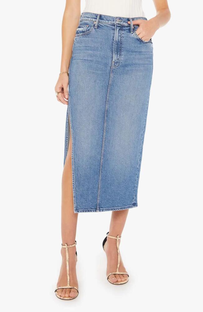 MOTHER The Split Second Denim Midi Skirt in Strike A Pose Cover