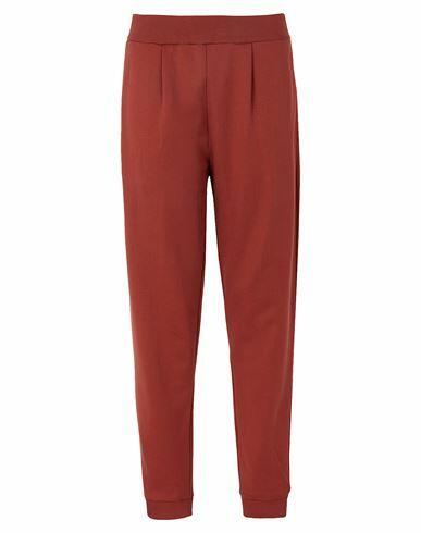 8 By Yoox Organic Cotton Pleat Sweatpants Woman Pants Brick red Cotton Cover