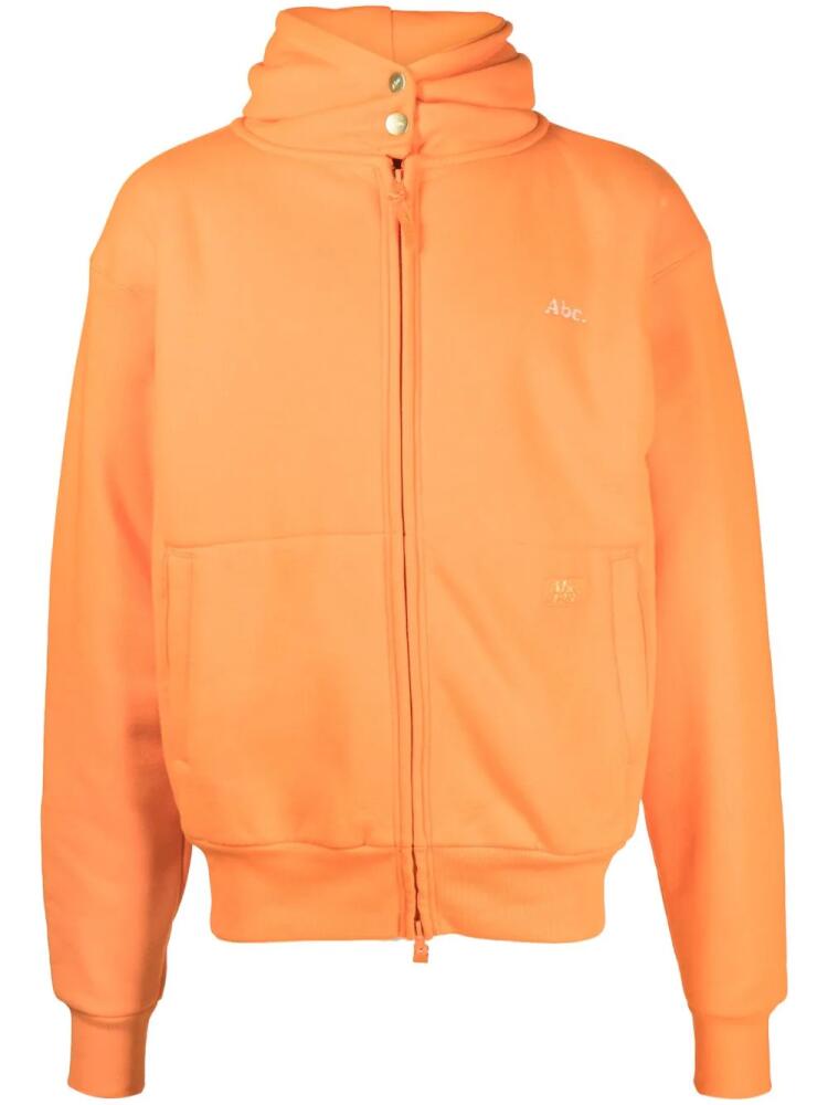 Advisory Board Crystals logo-patch cotton-blend hoodie - Orange Cover