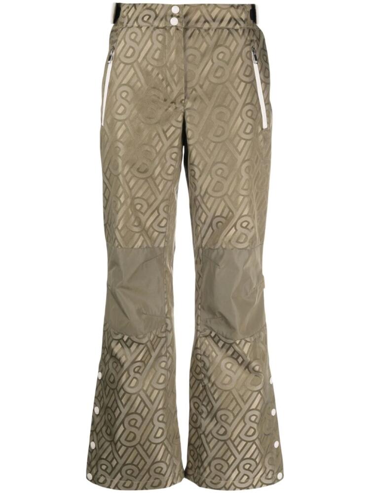 Yves Salomon monogram flared trousers - Green Cover