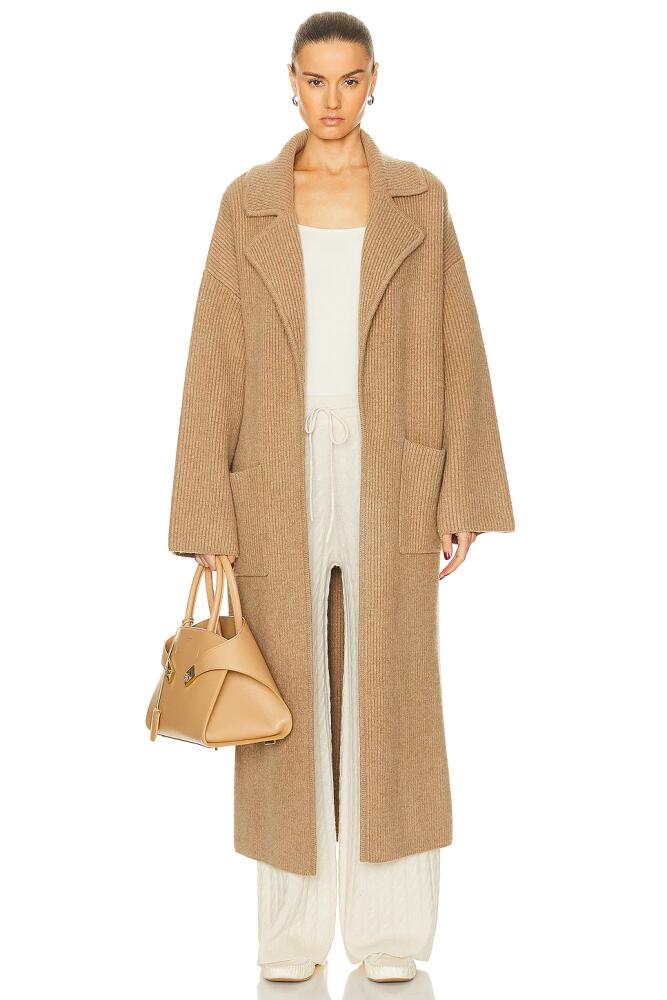 Toteme Rib Knit Cardi Coat in Beige Cover