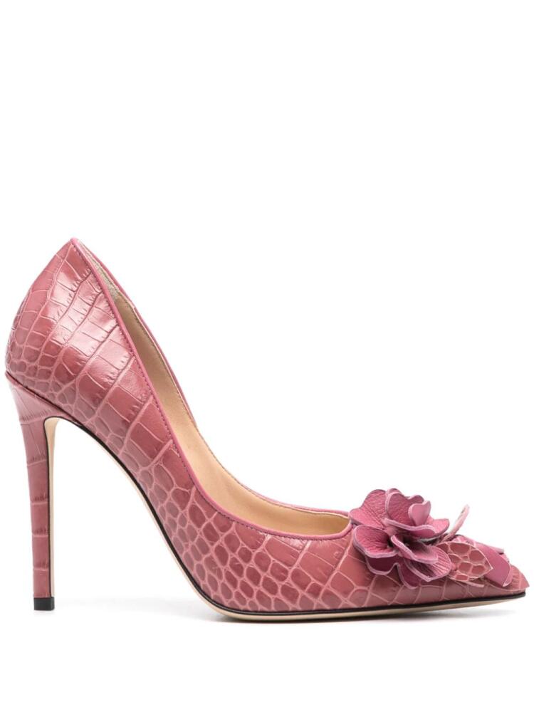 Ermanno Scervino 100mm floral-appliqué pumps - Pink Cover