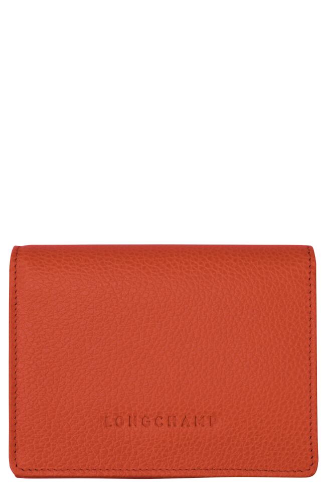 Longchamp Le Foulonné Leather Trifold Wallet in Paprika Cover