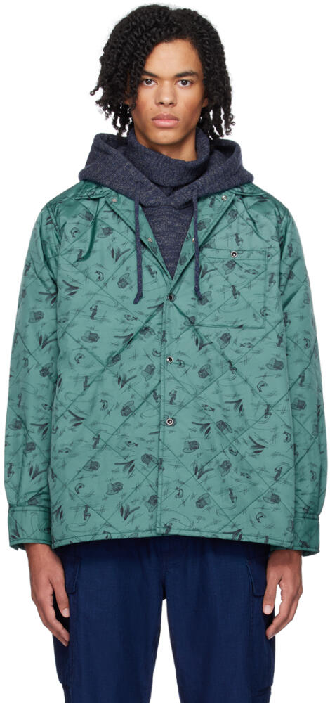 BEAMS PLUS Green Quilted Jacket Cover