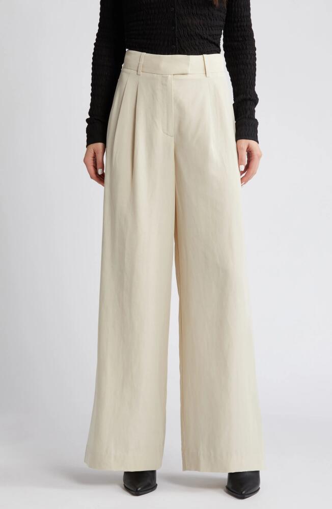 AllSaints Deri Lyn Pleated Trousers in Cream White Cover