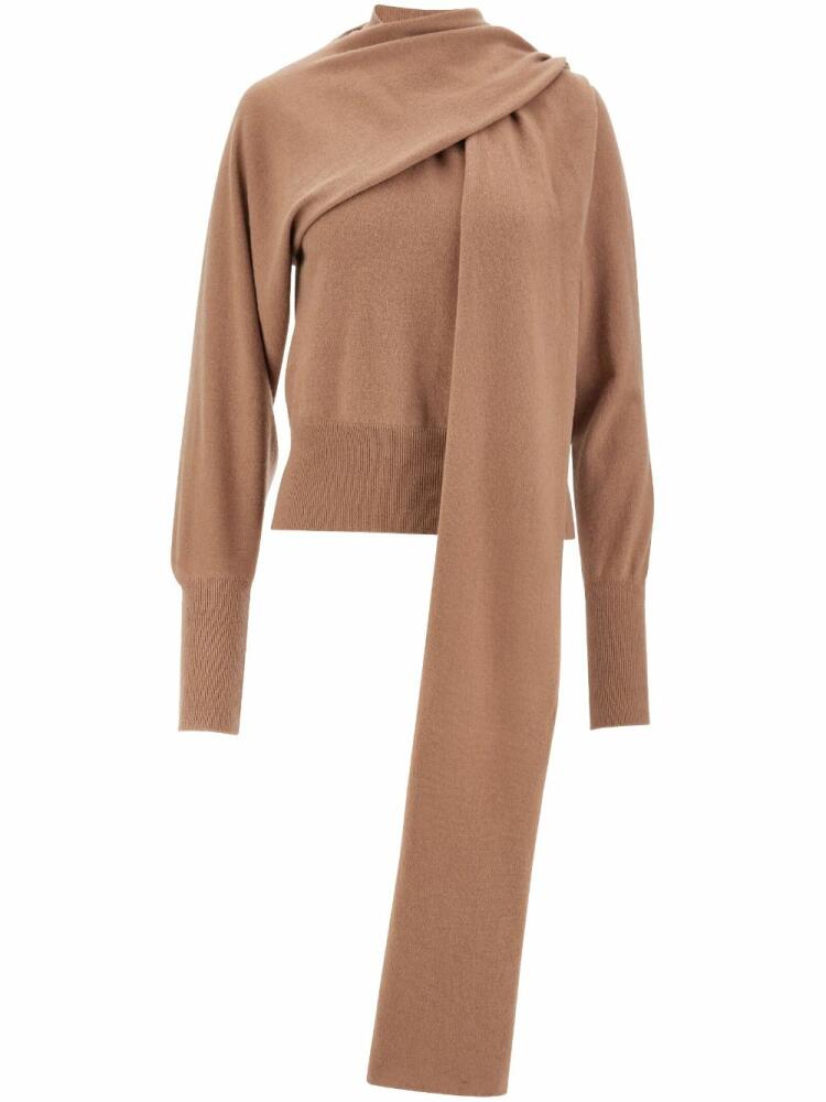 Ferragamo cashmere scarf jumper - Neutrals Cover