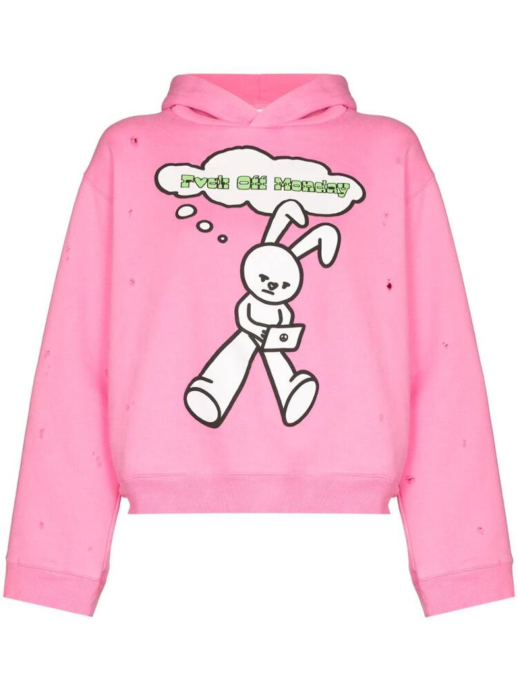 Natasha Zinko Monday distressed hoodie - Pink Cover