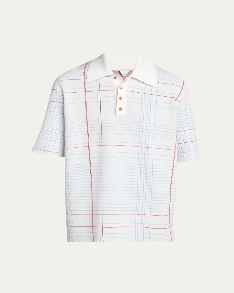 Bottega Veneta Men's Graph Check Polo Shirt Cover