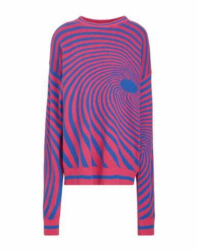 8 By Yoox Knitted Cotton Jacquard Crewneck Woman Sweater Fuchsia Cotton, Recycled cotton Cover