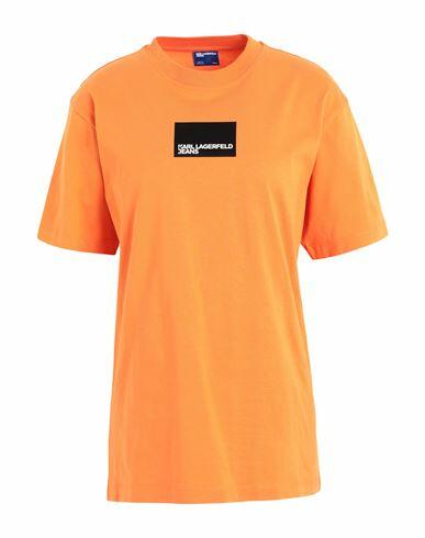 Karl Lagerfeld Jeans Klj Regular Sslv Logo Tee Woman T-shirt Orange Organic cotton Cover