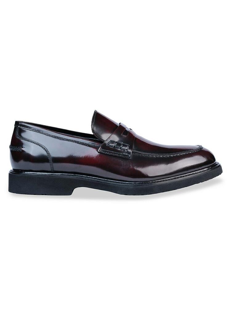 Vellapais Men's Tavro Leather Penny Loafers - Dark Red Cover