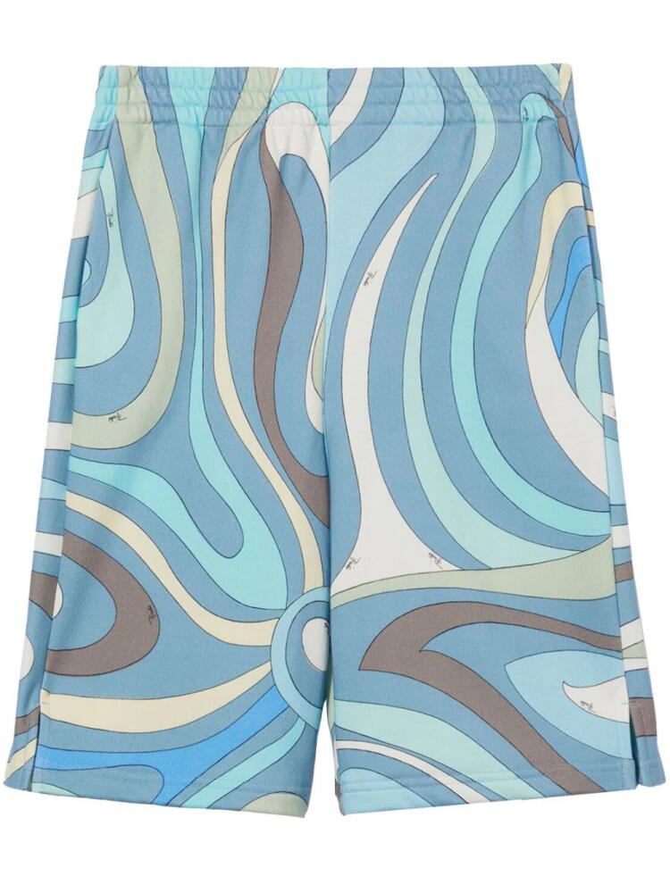 PUCCI graphic-print cotton shorts - Blue Cover