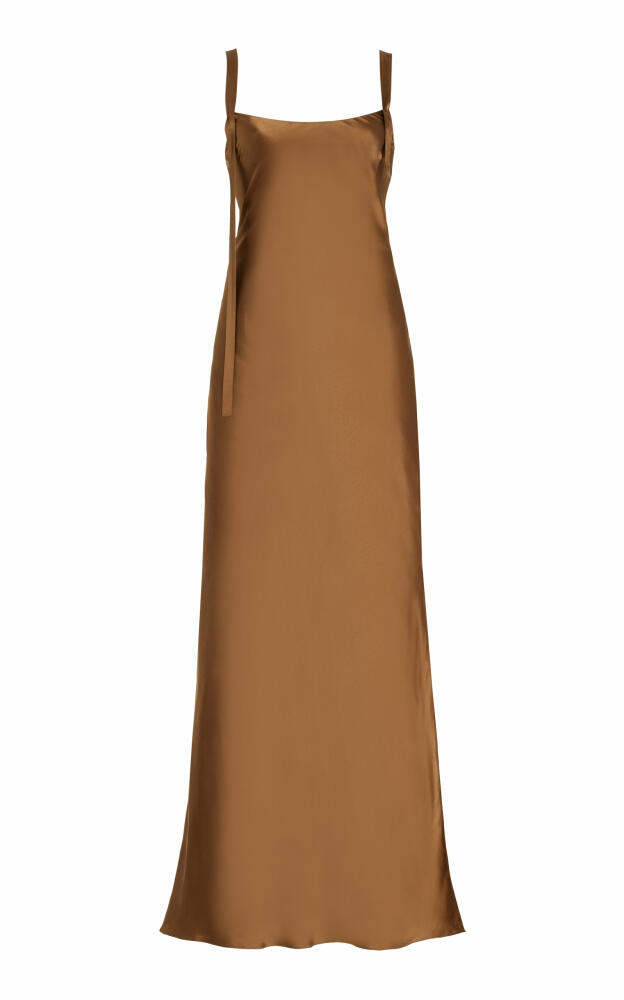 THE GARMENT - Catania Tie-Back Silk Maxi Dress - Green Cover