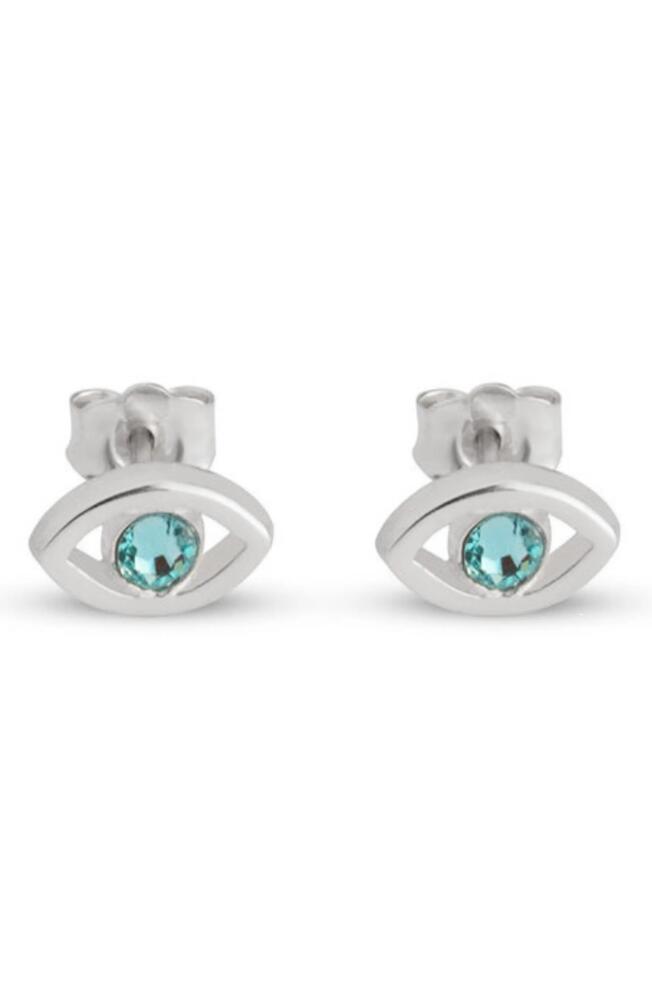 MELANIE MARIE Evil Eye Birthstone Stud Earrings in Sterling Silver Cover