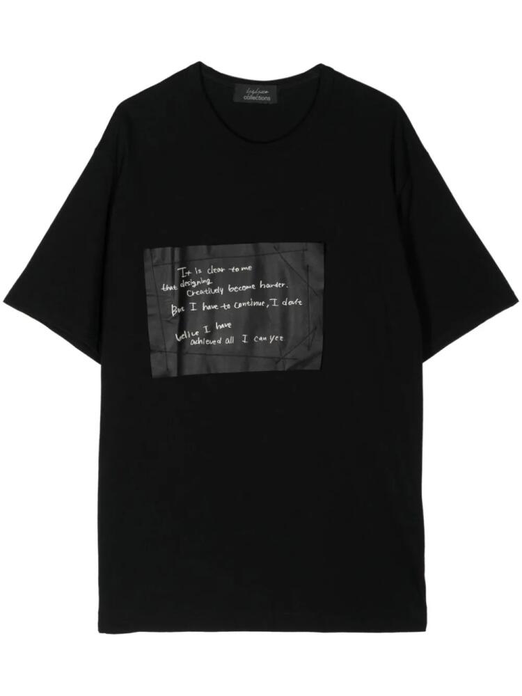 Yohji Yamamoto patch-appliqué cotton T-shirt - Black Cover