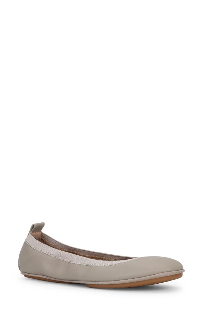 Yosi Samra Samara Foldable Ballet Flat in Simply Taupe Leather Cover