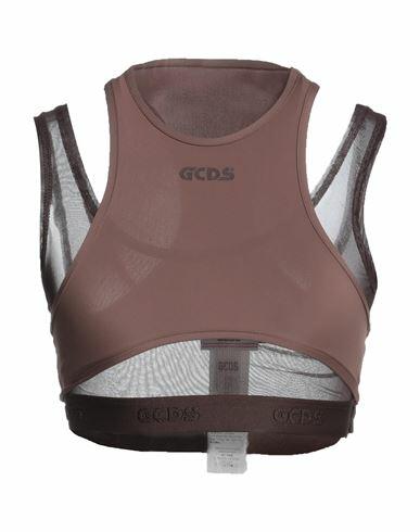 Gcds Woman Top Brown Polyamide, Elastane Cover