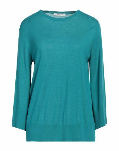 Kangra Woman Sweater Deep jade Silk, Cashmere Cover