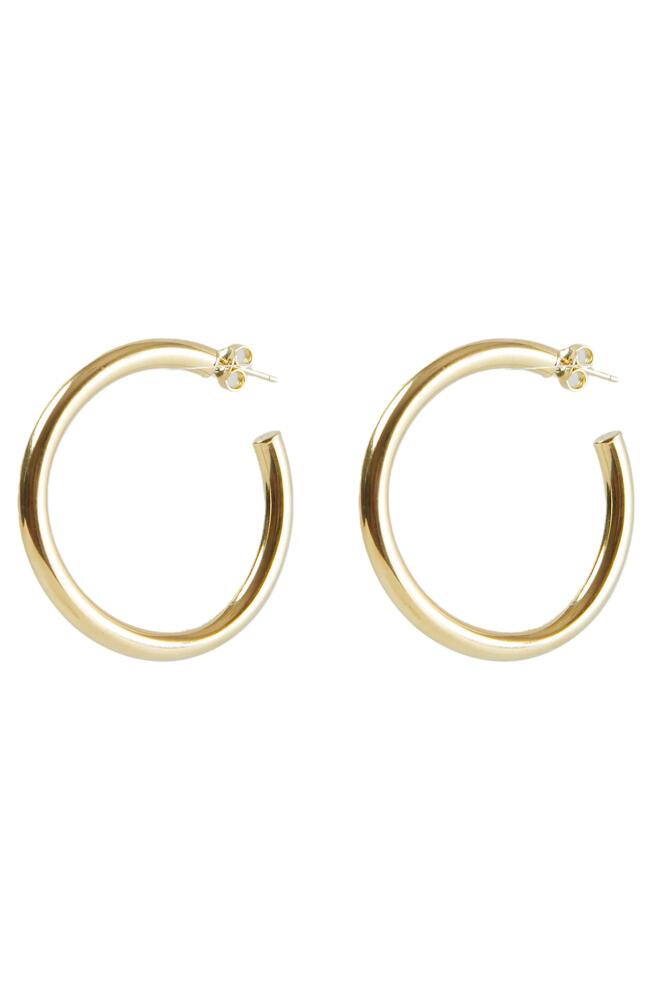 Argento Vivo Sterling Silver Tube Hoop Earrings in Gold Cover