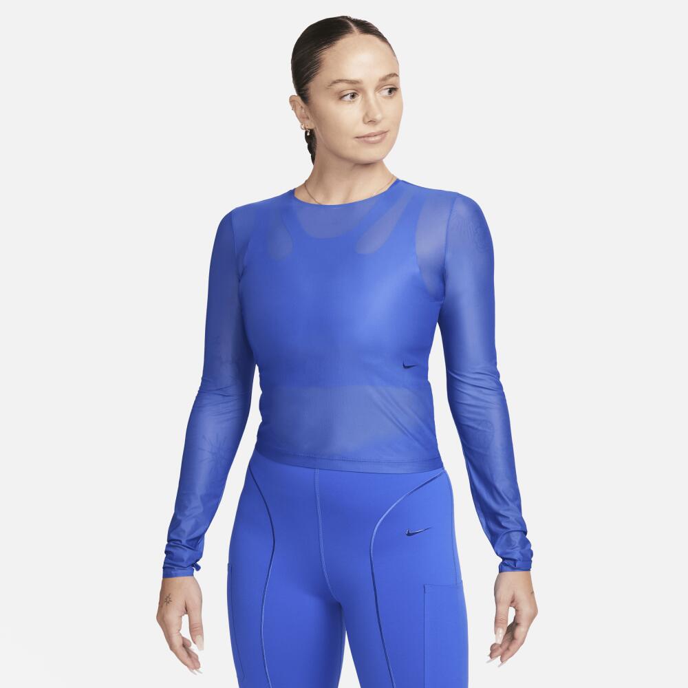 Nike Women's FutureMove Dri-FIT Long-Sleeve Sheer Top in Blue Cover