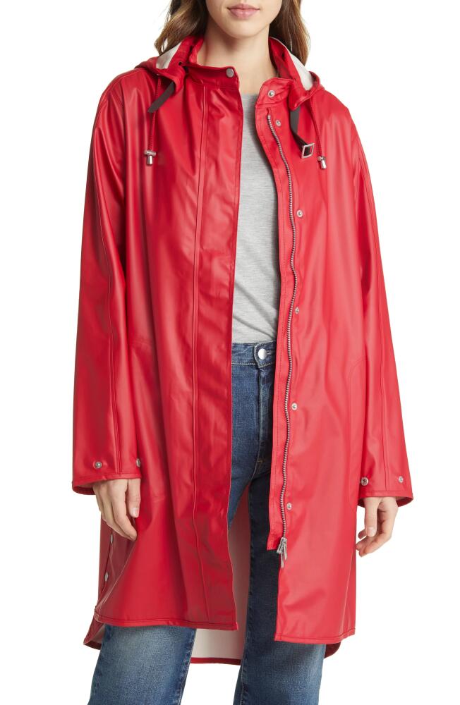 Ilse Jacobsen Hooded Raincoat in Deep Red Cover