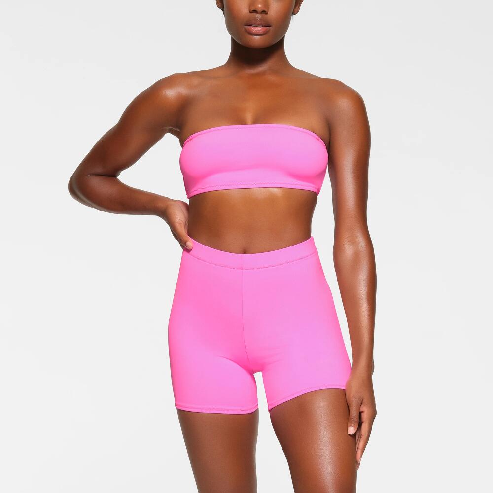 SKIMS Mid Waist Short | Pink | 4XL | Signature Swim Cover