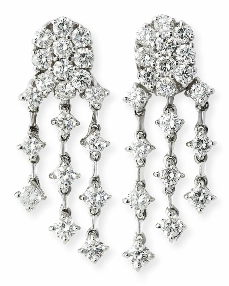 Andreoli Three-Strand Diamond Chandelier Earrings in 18K White Gold Cover