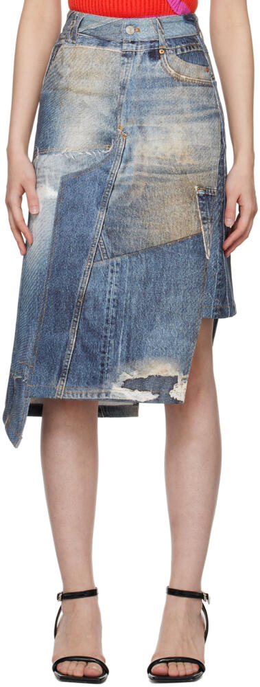 Andersson Bell SSENSE Exclusive Blue Rework Denim Midi Skirt Cover