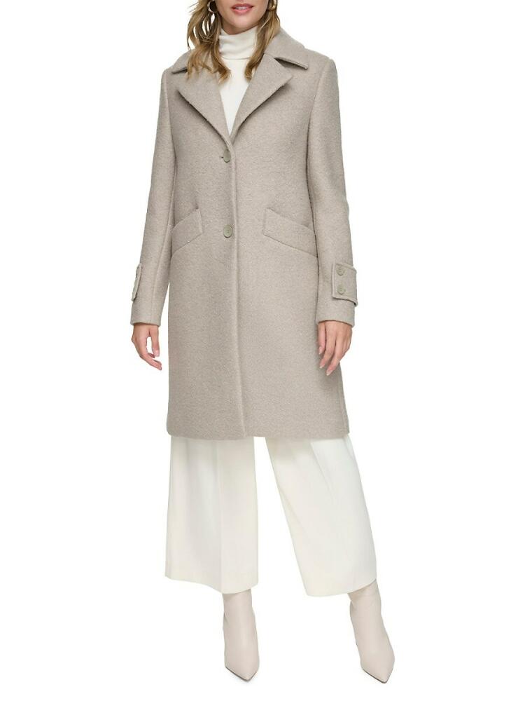 Andrew Marc Women's Regine Pressed Bouclé Wool Coat - Stone Cover